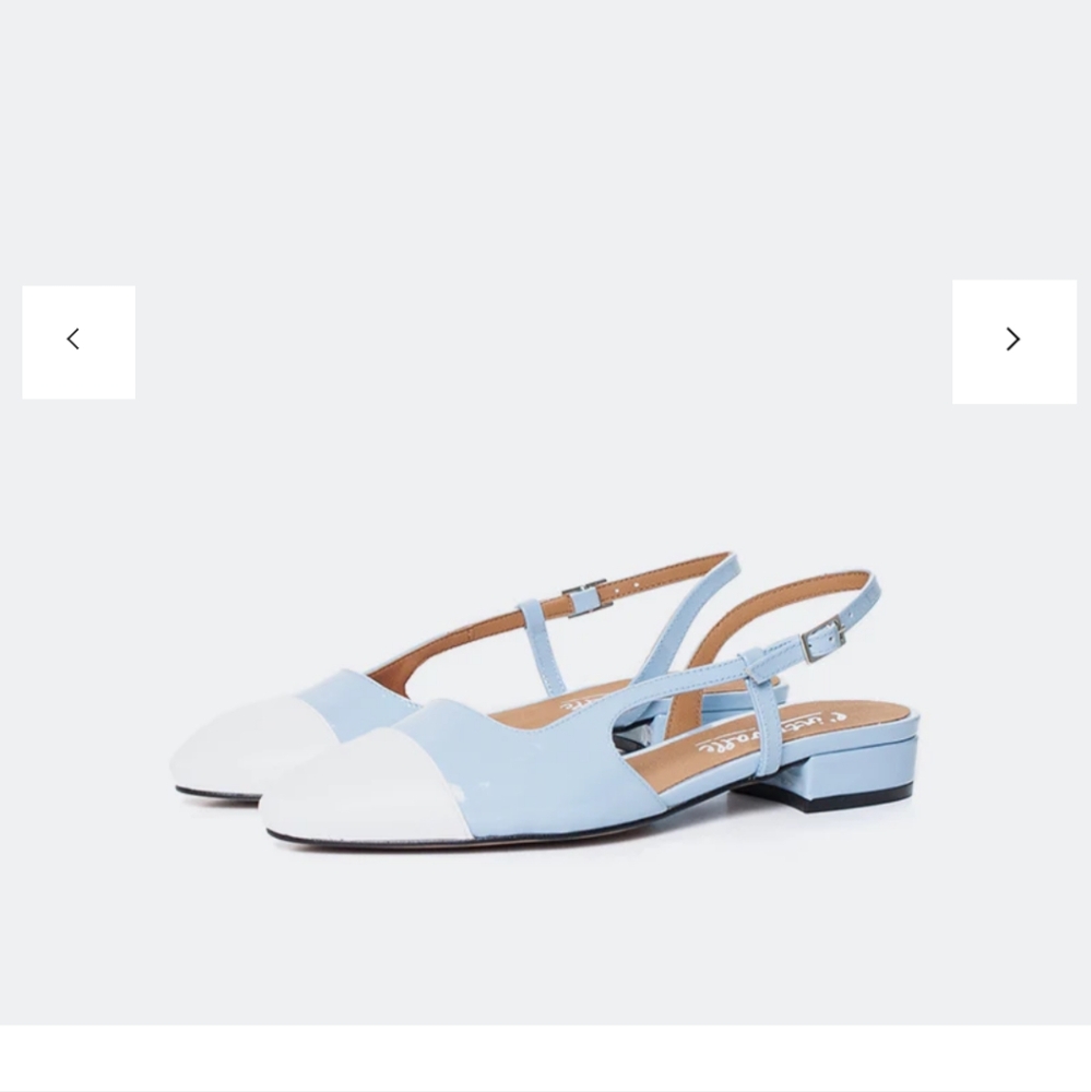 L’Intervalle Uda Blue Patent leather slingbacks